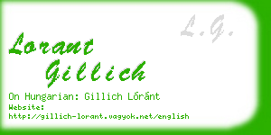 lorant gillich business card
